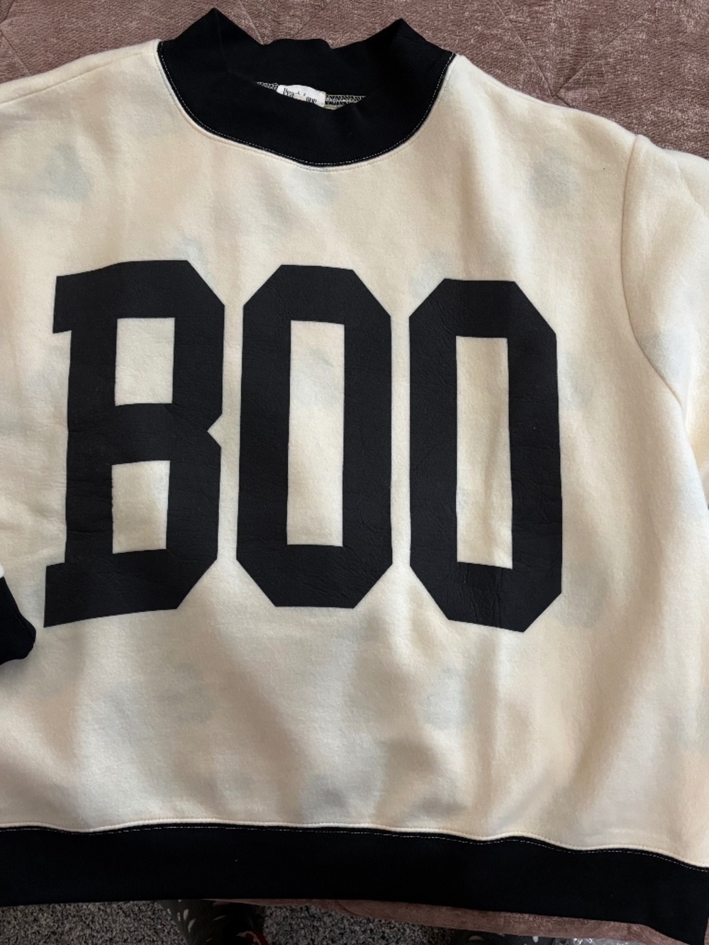 Oversized peach love reversible boo ghost sweatshirt medium